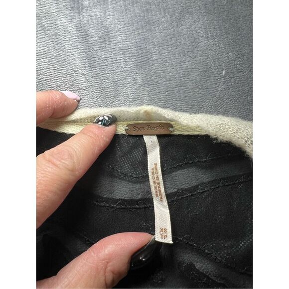 Free People Cardigan Sweater Womens Size XS Cream Knit Open Front Wool Blend - Picture 3 of 9